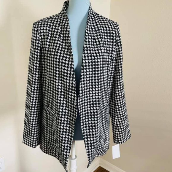 NWT Bagetelle houndstooth blazer open front L - Picture 2 of 4